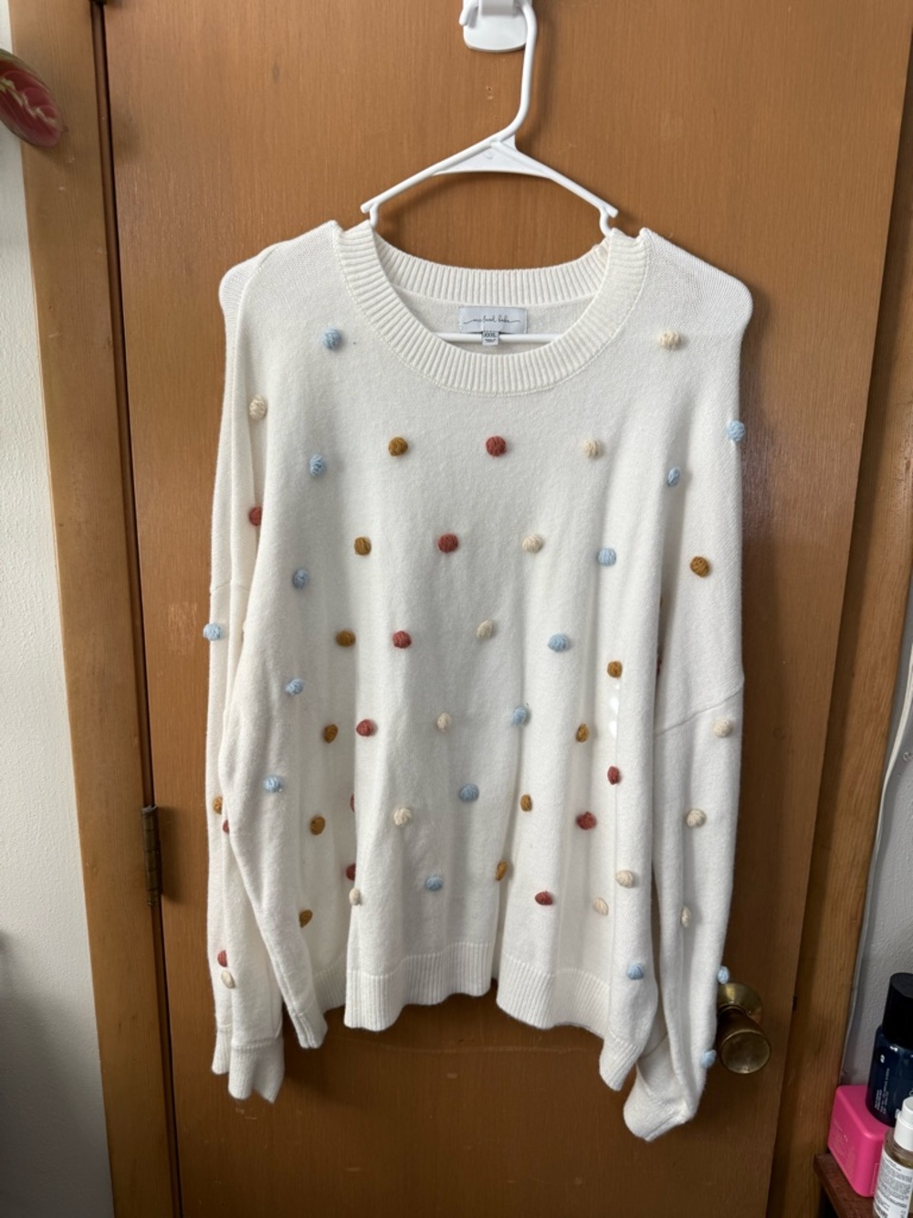Cream Pom-Pom Crewneck Sweater - One Loved Babe